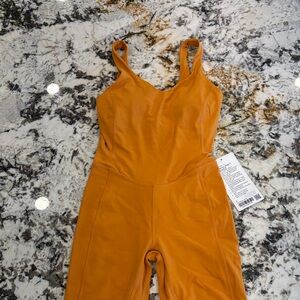 lululemon athletica Orange Align Bodysuit 8"